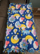 Care Bears Baby Nursery Quilt Crib Throw Vintage Handmade Blanket Approx 26x44