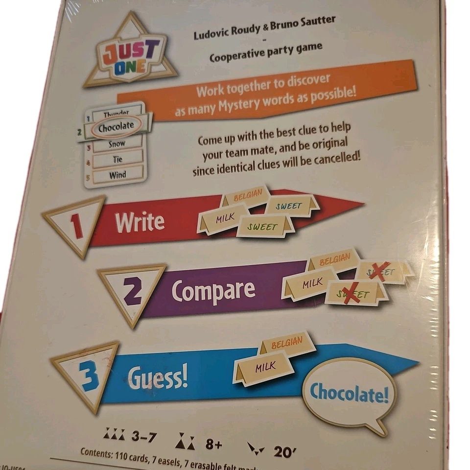 Just One Board Game (Sealed) – Cooperative Party Word Game, Ages 8+, 3-7 Players - Image 3 of 4