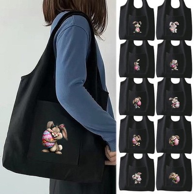 Canvas Tasche Osterhase Kunst Kapazität Schulter Handtasche wiederverwendbar Einkaufstasche
