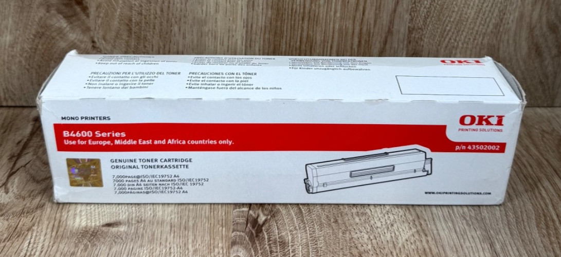 Genuine OKI B4600 Black Toner Cartridge Original for OKI B4600 New & Sealed