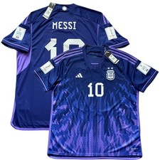 2022 Argentina Away Jersey #10 Messi 2XL adidas Soccer World Cup Winner kit