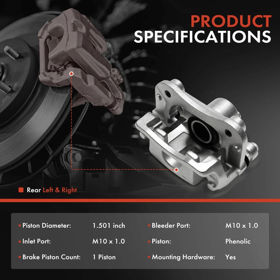 2x Pinza de freno trasera izquierda y derecha con soporte para Hyundai Sonata Kia Optima Foto 2 de 4