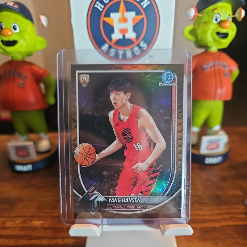2025 Bowman Chrome Yang Hansen Portland Trail Blazers RC Reptile Refractor 