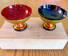 Vintage Kyoto Heian Zohiko Lacquerware Two  Tea Cups with Wooden Box Japan