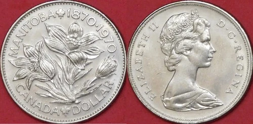 Almost Uncirculated 1970 Canada Manitoba Dollar