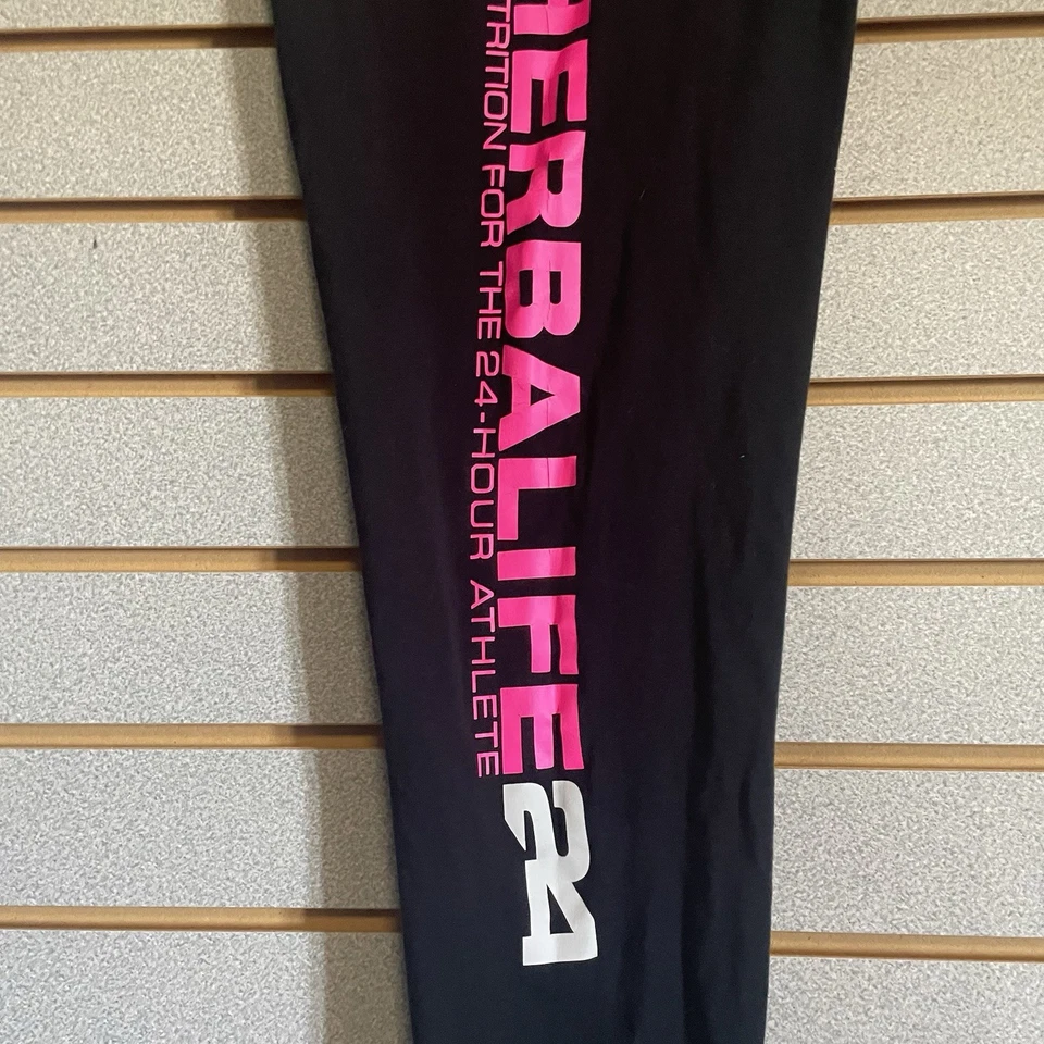 Leggings femininas pretas e rosa quente S - Imagem 2 de 4