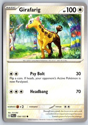 Girafarig 154/193 Common Paldea Evolved Pokemon Near Mint