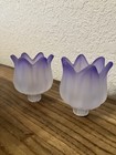 2 Partylite Frosted Purple Accent Tulip Votive Holders