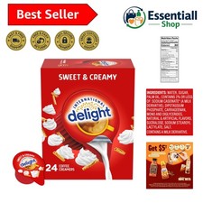 Coffee Creamer Singles, Sweet Creamy, Shelf Stable Flavored Creamer, 24 Ct,...