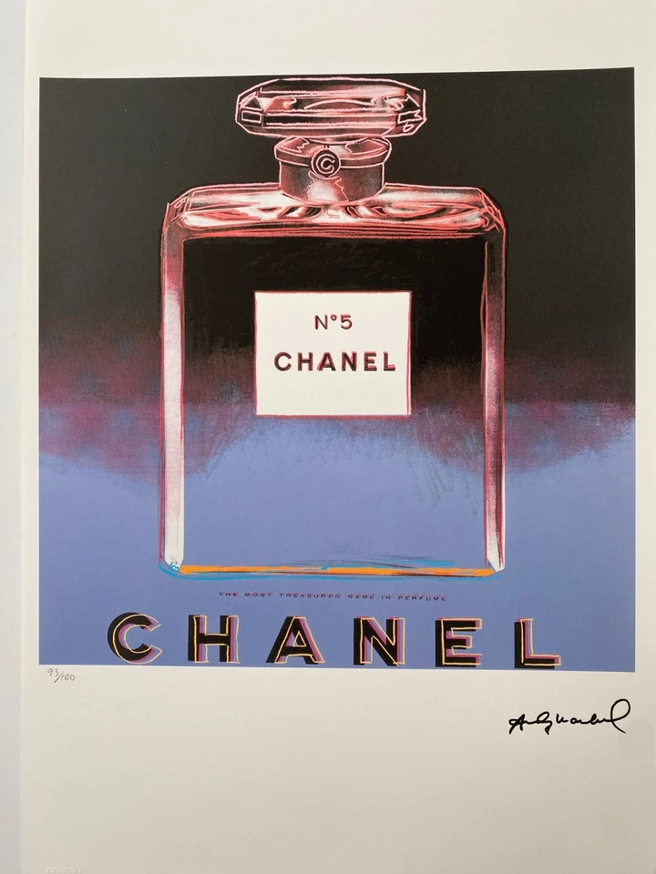 Andy WARHOL "Chanel" Litografía, Certificado, Edición Limitada, Firmado, Arte Mural, Foto 4 de 4