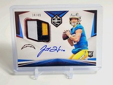 2020 Panini Limited RPA Justin Herbert Auto Rookie Ruby /49 Chargers Nasty Patch