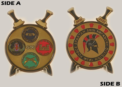#ad 28th Infantry Division Spartan Task Force Challenge Coin M#3 $42.48