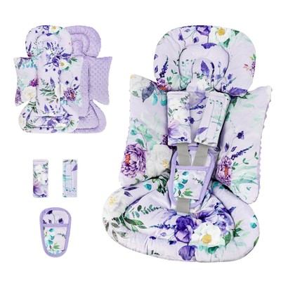 Infant Car Seat Insert and Strap Covers, Very Soft Car Seat Head Support Baby...