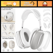 Clear Silicone Case Cover for AirPods Max - Soft TPU Ear Cup  Headband Protecti