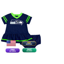 Gerber Nfl Seattle Seahawks Team Jersey Dress And Diaper Cover Blue/Green