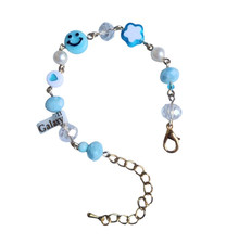 Handmade Gold Plated Smiley Face Bracelet Jewelry Cute Trendy Gift - Blue