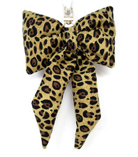Leopard Print Puffy Bow Purse Charm Keychain Bag HANDMADE USA Key Chain Plush