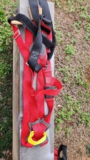 Red Climbing & Caving Harness with Yellow Buckle