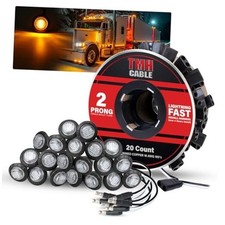 20 Pcs of 3/4 Inch Side Marker Clear Lens Amber Clear Lens Amber Pack of 20 