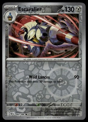 Escavalier 060/086 Reverse Holo SV: Black Bolt Pokemon TCG NM