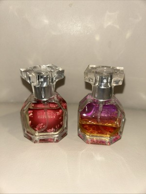 Two Ellen Tracy travel size perfume bottles floral Tracy half full on one