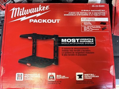 New Milwaukee 48-22-8480 Packout 20'' x 22''  2-Shelf Slatwall Resin Racking Kit