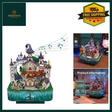 Enchanting Wooden Music Box 3D Puzzle Magical Castle Model Kit, 111 Pcs