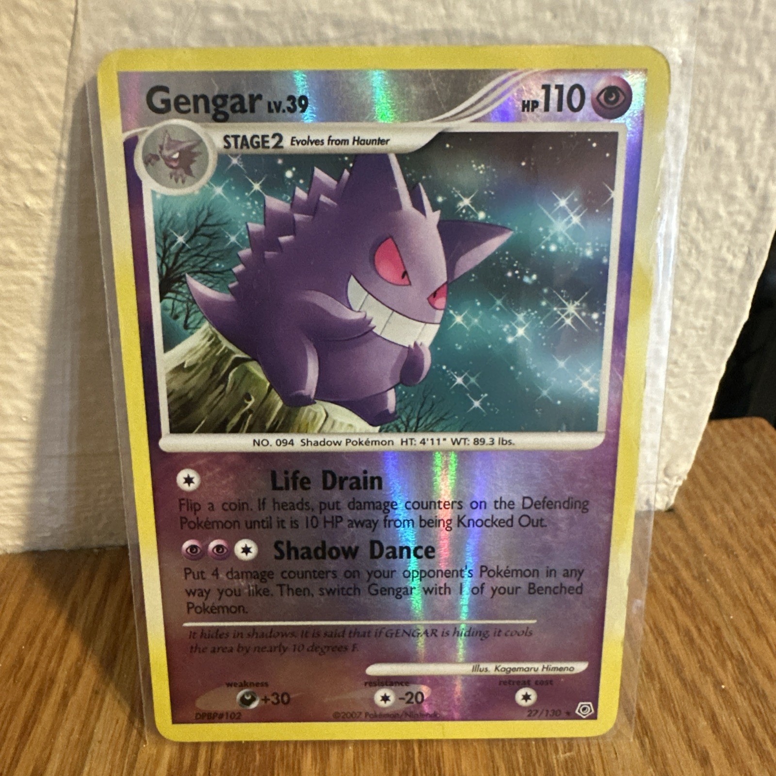 Pokémon Gengar Reverse Holo Rare Card Diamond and Pearl 27/130 - LP