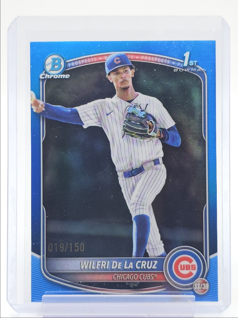 WILFRI DE LA CRUZ 2025 BOWMAN CHROME 1ST BLUE REFRACTOR CUBS /150 Q5829