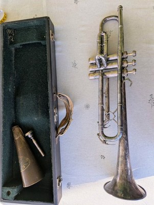 Historische Kurt Knoth Meister Drehventiltrompete Originalkoffer Mundstück 1920