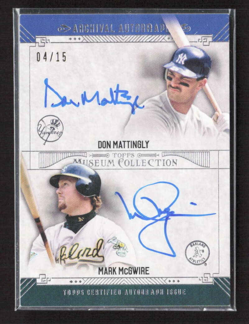 2015 Topps Museum Collection Don Mattingly/Mark McGwire Dual Auto /15 TV9776