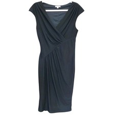 Target Dress 8 Black Pencil Straight Ruched Cap Sleeve Party Cocktail Casual