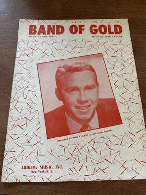 BAND OF GOLD Vintage Sheet Music Don Cherry Ludlow 1955 P/V/G Ukulele Guitar