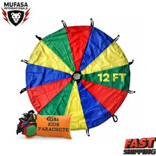 GSi Kids Rainbow Parachute 12ft Outdoor Play Tent Gymnastics Game Toy