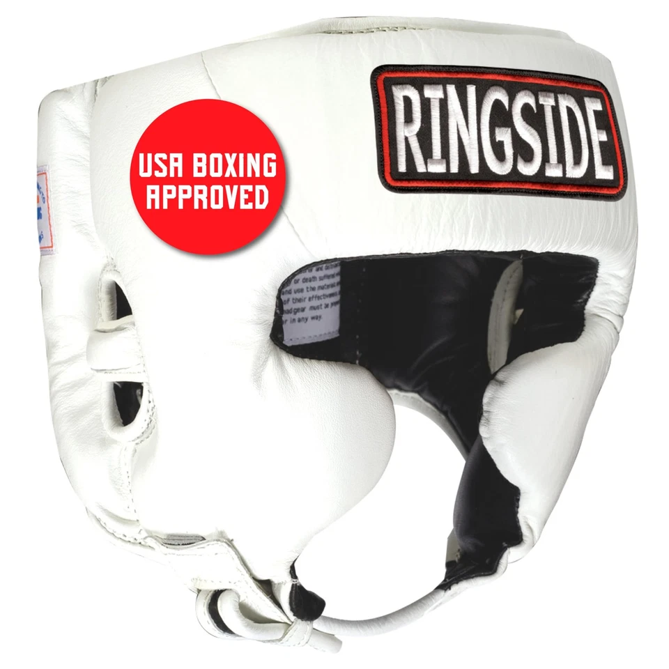 Ringside Competition Boxing Headgear X Large White Enhanced Protection MMA Gear - Image 2 of 4
