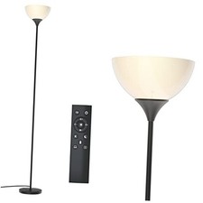 Floor Lamp, Remote Control with Stpeless Color Temperatures and Matte Black