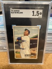 1951 Bowman #165 Ted Williams. SGC 1.5 Very nice Centering