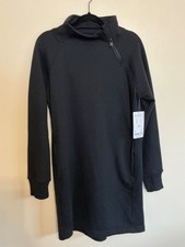 NWT athleta women  s size M black stretch cozy karma long sleeve mock neck dress