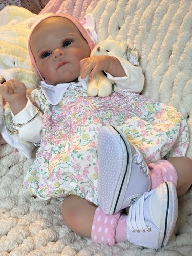 Reborn Dolls Soft Vinyl Cloth Body 5 lbs Realistic 18” Baby Girl Doll Lifelike - Picture 9 of 20
