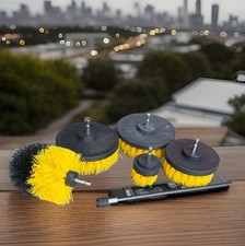 4pcs Drill Brush Attachment Set Extension Rod for Car Detail Bathroom Tile Clean