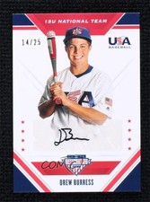 2020 Panini USA Baseball Stars & Stripes Black Ink 14/25 Drew Burress Auto 0j81