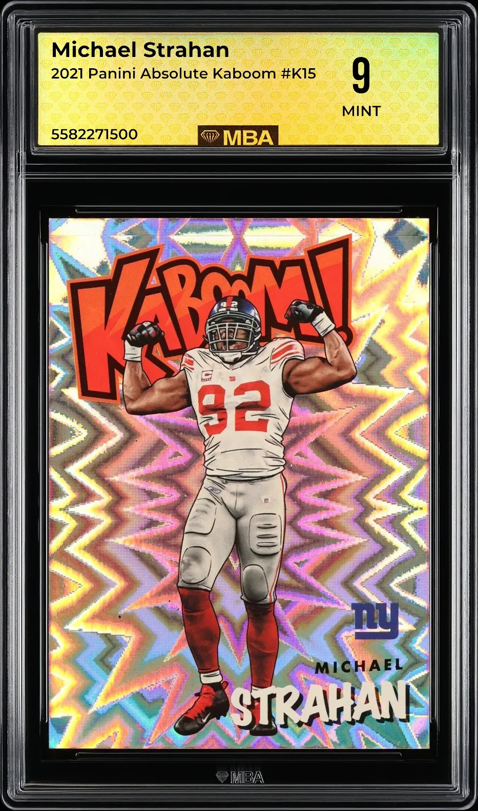 2021 Panini Absolute Kaboom Michael Strahan #K15 MBA 9