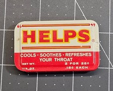 Vintage HELPS Throat Lozenge Tin Box - Antique Apothecary Collectible