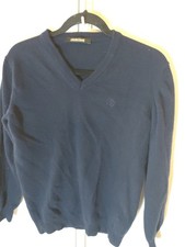 Roberto Cavalli Men's Navy Lana cashmere mix Wool V-Neck Pullover Sweater 395