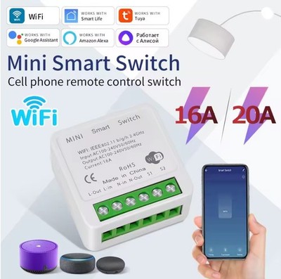 MINI Wifi Smart Switch Timer - 20A Funkschalter mit Tuya Alexa Google Home