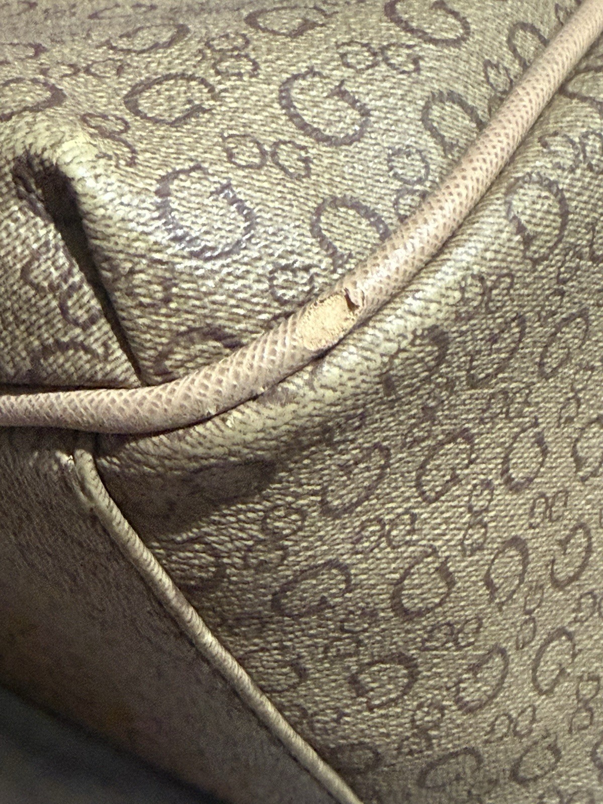 Guess Brown Tan Monogram Pattern Mini Backpack Pu… - image 15
