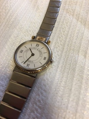 Van Cleef & Arpels Analog Quartz Women Junk Diamond Bezel Ladies Watch Vintage 0