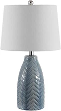 Lighting Collection Naji Chevron Grey Glass 25-Inch Bedroom Living Room Home Off