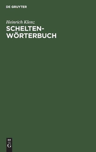 Heinrich Klenz Schelten-Wörterbuch (Hardback)