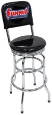 Summit Racing 941092 Bar Stool With Backrest Racing Logo Black Seat Summit Racing 941092 Bar Stool With Backrest Racing Logo Black Seat
